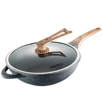 ASD 爱仕达 CL32S7WG 炒锅(32cm、不粘、铝合金、麦饭石色)