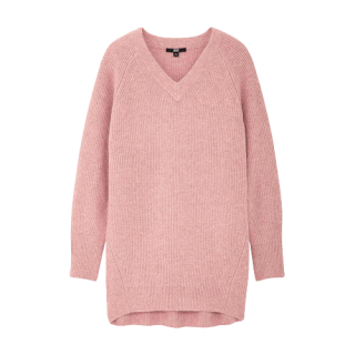 Uniqlo 优衣库女士粗编v领长袖针织长衫4517 报价价格评测怎么样 什么值得买