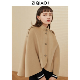 京东PLUS会员： ZIQIAO 自巧 20ZQ0815 女士斗篷型双面毛呢外套