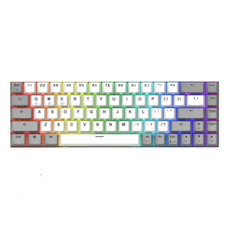 FL·ESPORTS 腹灵 F12 68键 双模机械键盘 灰白色 凯华BOX红轴 RGB