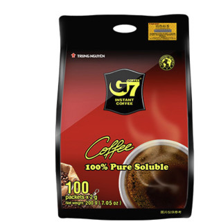 G7 COFFEE 中原G7美式速溶0蔗糖0脂健身黑咖啡200g（2g*100包）越南进口