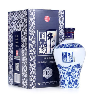 Niulanshan 牛栏山 二锅头白酒 国藏十五 老青花 42%vol 清香型白酒 450ml*6瓶 整箱装