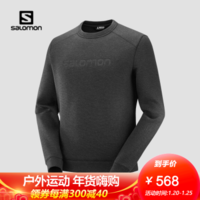 萨洛蒙（Salomon）男款 户外运动舒适保暖透气圆领内搭卫衣 SIGHT CREWNECK 黑色 C13665 S