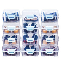 Citylong 禧天龙 鞋靴收纳箱翻盖鞋盒多功能收纳盒叠加组合鞋柜 透明8个