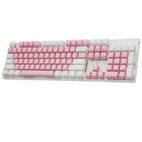 Hyeku 黑峡谷 GK715 104键 有线机械键盘 粉白 凯华BOX红轴 单光