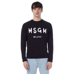 MSGM 男士卫衣 20春夏FELPA系列 男士圆领时尚潮牌印花LOGO修身卫衣 黑色 2840MM104 207099