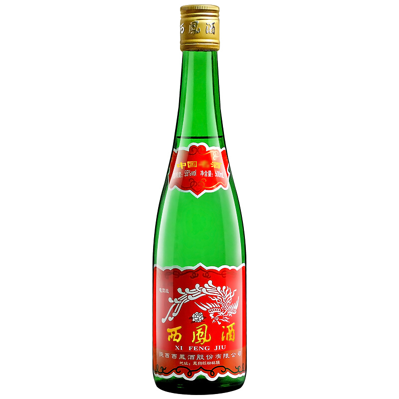 西凤酒老绿瓶省外版55%vol 凤香型白酒500ml*6瓶整箱装【报价价格评测