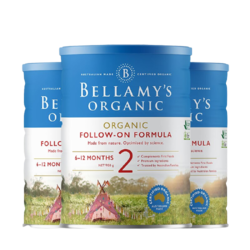 BELLAMY'S 贝拉米 有机婴幼儿配方奶粉2段900g*3罐 22年4月