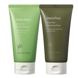 innisfree 悦诗风吟 绿茶橄榄洁面套装（绿茶150ml+橄榄150ml ）+赠火山泥洁面 70ml