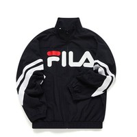 FILA 斐乐 FUSION系列 男子运动夹克 T11M112703F-BK 深黑 XXL