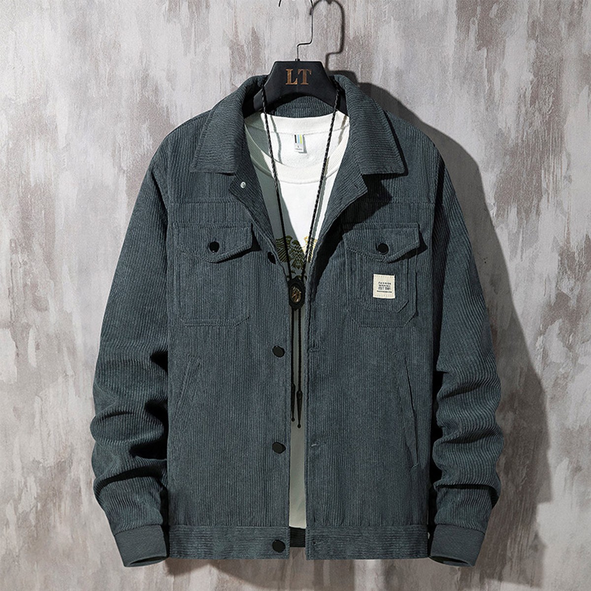 tonlion 唐狮 62541fc0052444614 男士灯芯绒休闲外套