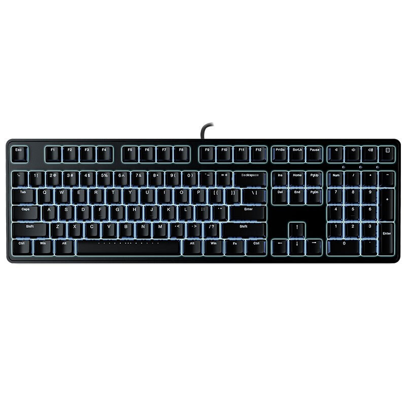 ikbcr300白光108键cherry轴全尺寸背光机械键盘黑色红轴