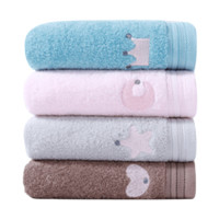 grace 洁丽雅 毛巾套装 50*25cm 48g 米色+灰色+粉色+棕色+兰色