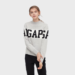 GAP 盖璞 526229 女装LOGO撞色纯棉针织衫