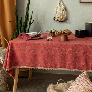 桌布布艺结婚喜庆餐桌布北欧新年茶几布红色长方形台布圆桌布定制