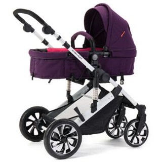 Babyjoey 英国 婴儿推车高景观可坐可躺可折叠可换向避震手推车 科尔特 极光紫-四轮