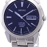 Seiko 男士石英钛休闲手表，颜色：银色调