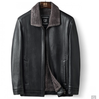 【仿皮毛一体】罗蒙新品首发加绒加厚PU皮夹克防寒保暖男士外套 2XL 黑色