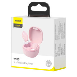 BASEUS 倍思 WM01 入耳式真无线降噪蓝牙耳机 粉色
