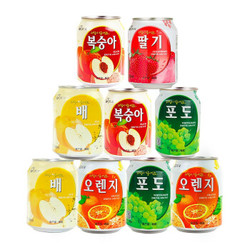 九日韩国进口饮料果粒果汁办公室休闲解渴饮品 五种随机9罐