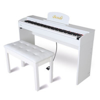 博仕德 专业演奏电钢琴88键 力度键木纹款-象牙白(配双人琴凳+大礼包)