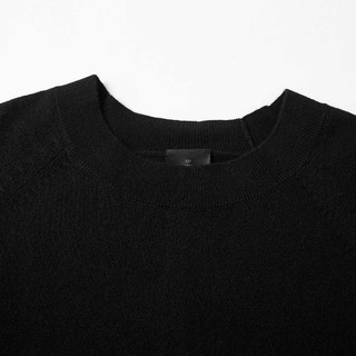 克莱切尼男式针织衫毛衣黑色不对称男士羊绒针织衫 46 黑色