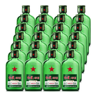 红星 二锅头 纯酿清香 小绿瓶 43%vol 清香型白酒 100ml*24瓶 整箱装