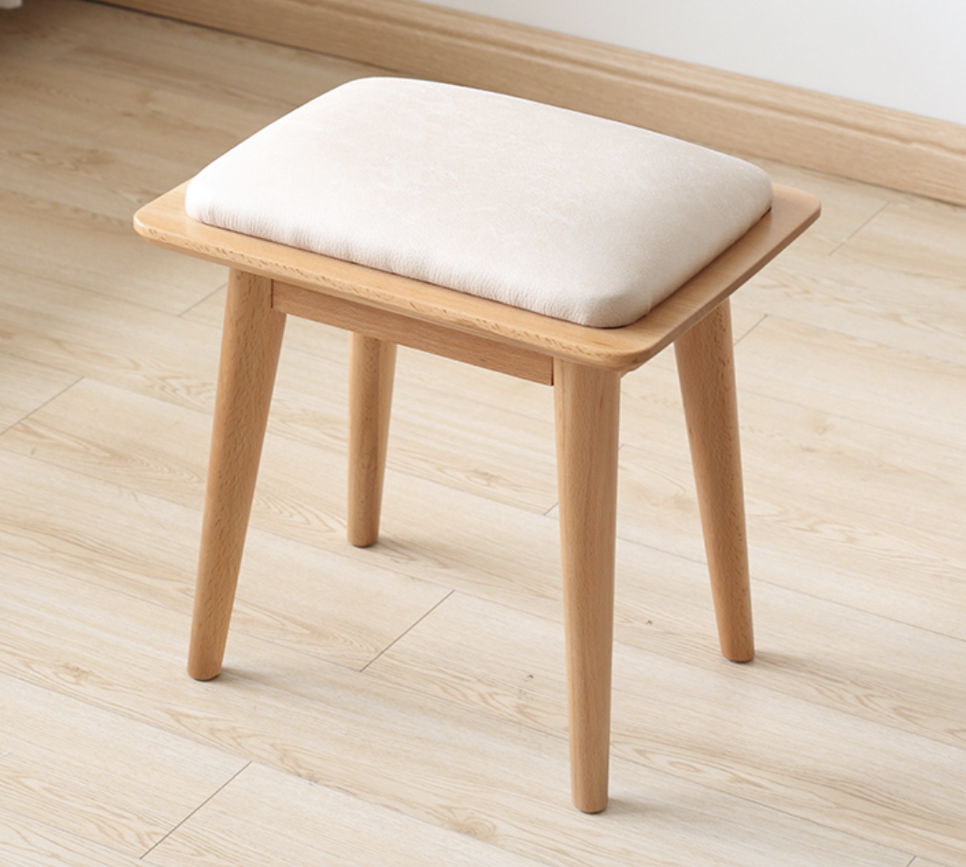 原始原素 d4131 实木软包梳妆凳                 所属分类:凳子