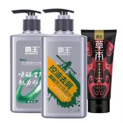 BAWANG 霸王 男士沐浴露洗发水洁面乳套装(沐浴露300ml+洗发露300ml+洗面奶120g)