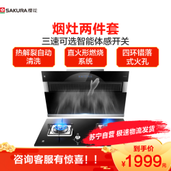 樱花(SAKURA)家用厨房侧吸式烟灶套装Z304+ADG03+4.5KW方形燃气灶两件套(天然气)
