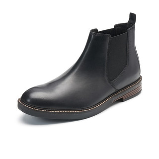 Clarks 其乐 Paulson Up系列 男士皮革短筒切尔西靴 261447987 黑色 39.5