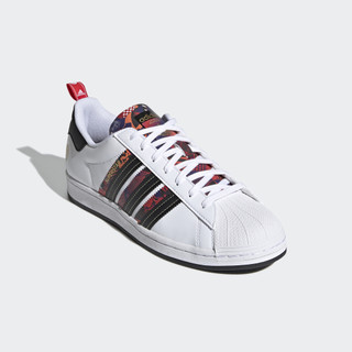 ADIDAS 21新春系列SUPERSTAR 易烊千玺同款经典运动鞋 亮白/黑/浅猩红/紫/橙黄/金金属(Q47184) 44