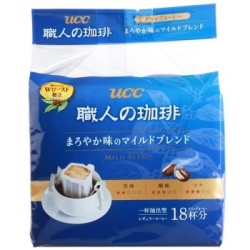 悠诗诗(UCC)滴滤挂耳式职人咖啡粉(圆润柔和) 7g*18p/袋 日本进口 *2件