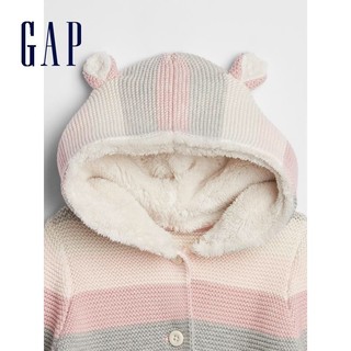 Gap婴儿保暖针织衫秋冬520430 E 新款童装熊耳宝宝开衫