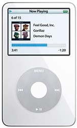 Apple iPod 经典视频 30GB 白色 * 5 代 - 制造商停产，随附通用耳塞壁挂式和充电线，包装在白色盒内