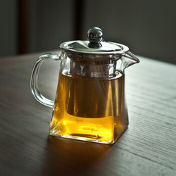 素以 纯手工玻璃茶壶 带不锈钢过滤