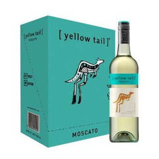 黄尾袋鼠（Yellow Tail）幕斯卡白葡萄酒 750ml*6瓶 整箱装 澳大利亚进口 *6件