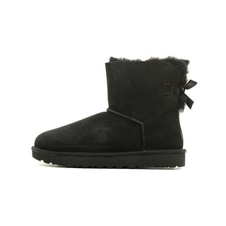 UGG Mini Bailey Bow II 1016501 女士防水防污雪地靴 黑色 36