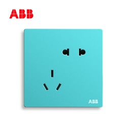 ABB 轩致 爱琴海蓝 开关插座 错位五孔