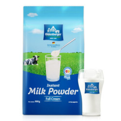 德国DMK 荷兰原装进口牛奶 欧德堡(Oldenburger)速溶调制乳粉(袋装)全脂成人奶粉 900g *4件