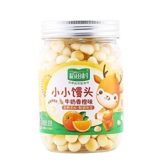 稻田村 小馒头 宝宝零食 饼干 牛奶香橙味80g