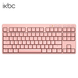 ikbc S200机械无线键盘超薄便携办公键盘87键 粉色2.4G-红轴