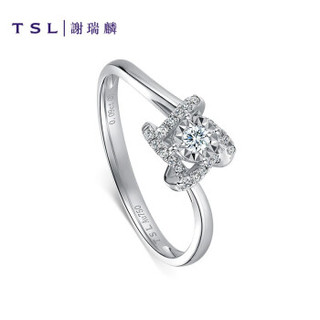 历史低价、京东PLUS会员：TSL 谢瑞麟 BB115 18K金钻石戒指（约21颗钻 约7分）