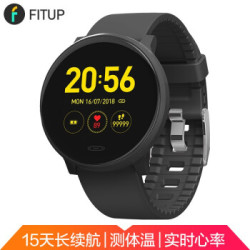 fitup 时尚智能手表健康监测心率红外体温睡眠运动手环 *2件