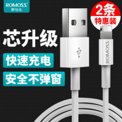 罗马仕CB12 Lightning快充线 苹果数据线 手机充电器线 白色 1米2条装 *4件