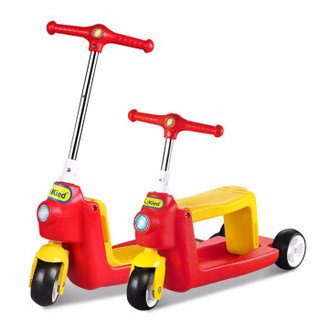 纽奇 滑板车儿童三轮童车 二合一可坐踏板车 1-5岁男女孩玩具滑滑车 公主款
