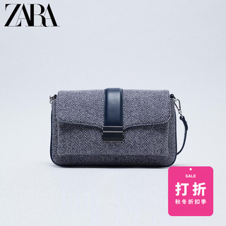 ZARA 16854610009 女士蓝色金属饰件单肩包