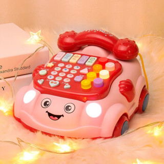 贝杰斯 婴儿玩具0-1岁电话机宝宝玩具手机音乐玩具新生儿男孩女孩婴幼儿玩具 粉新年礼物 儿童 *4件