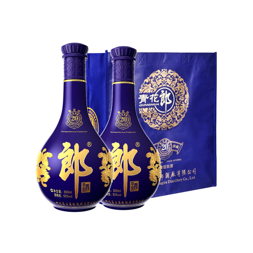 郎酒 青花郎 酱香型白酒 53度 500ml*2瓶