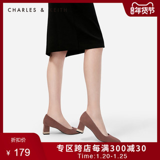 CHARLES&KEITH单鞋CK1-60920100金属女尖头高跟鞋